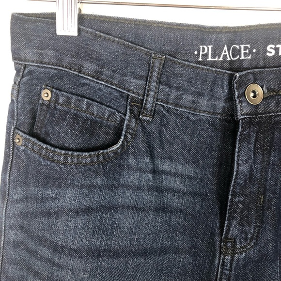 Children's Place Straight Denim Jean | Dark Wash | Size 12 - Picture 5 of 7